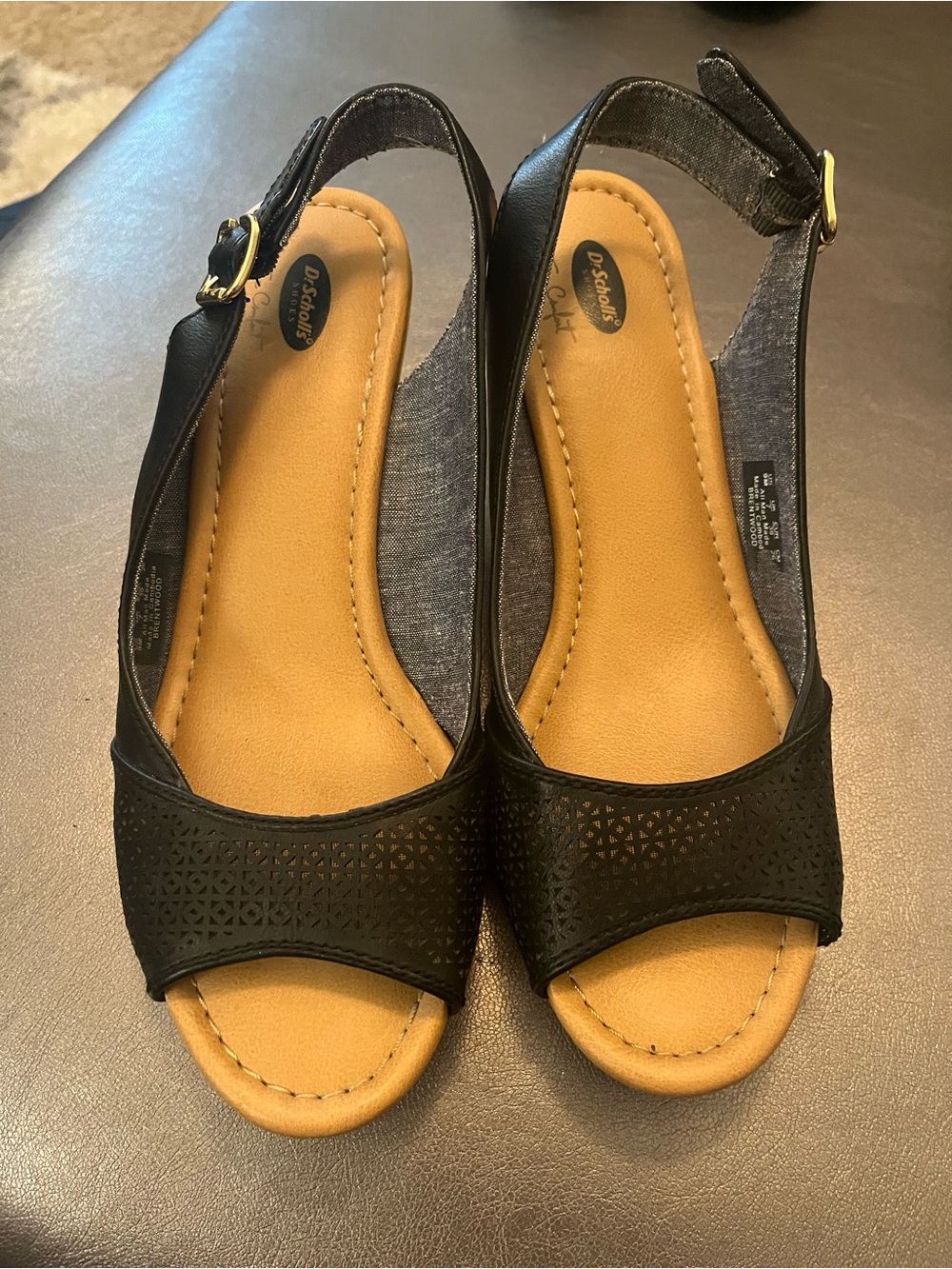 Dr. Scholl's Black Open-Toe Slingback Sandals